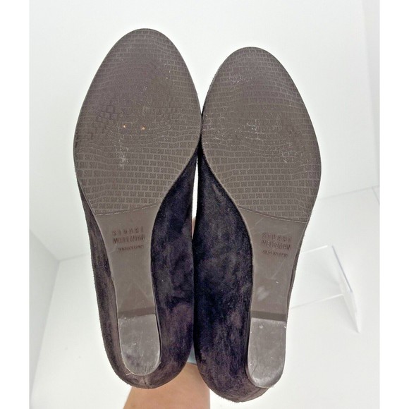 Stuart Weitzman Wedges Womens Size 8 Brown Suede Loafers Sleek Striking Modern - Picture 4 of 8